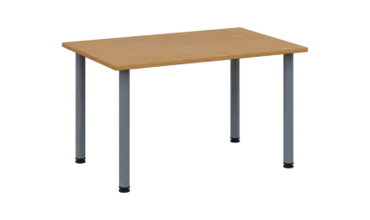 CRTR 120 jídelní stůl, kovová podnož stříbrná, deska 25 mm, 1194x800 mm, buk royal